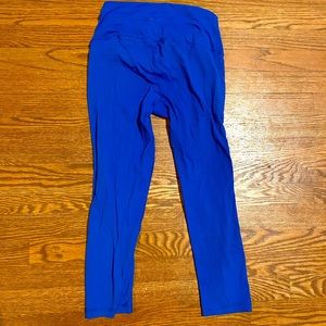 Bright blue yoga pants